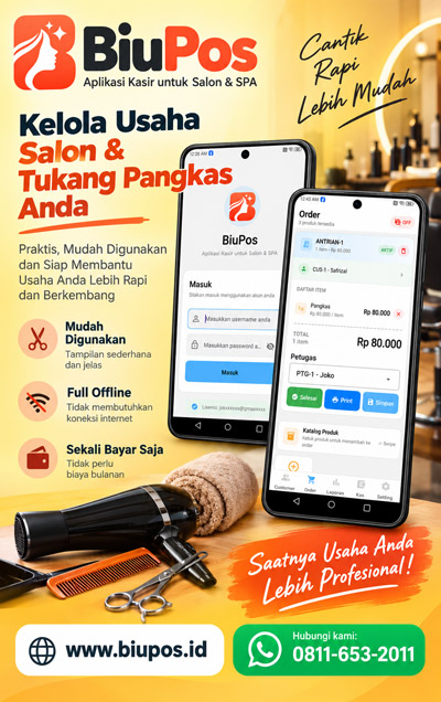 Aplikasi Kasir (POS) BiuPos, Cocok Untuk Bisnis Salon dan Pangkas