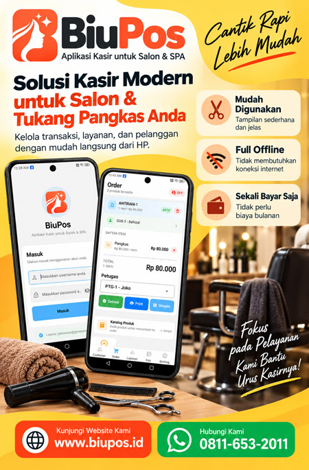 Aplikasi Kasir (POS) BiuPos, Cocok Untuk Bisnis Salon dan Pangkas
